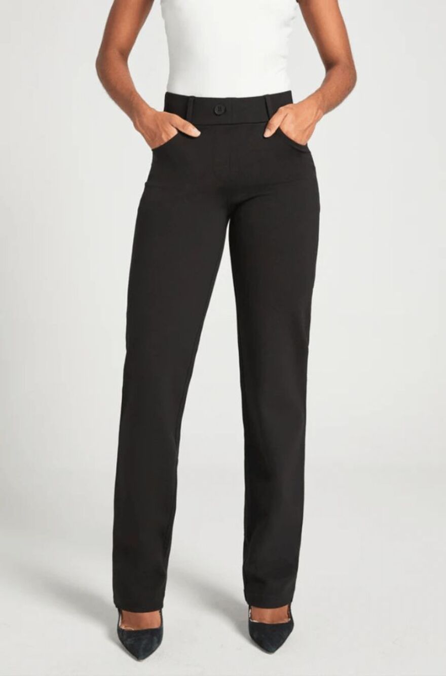 New Betabrand Black Straight 7 Pocket Dress Pant Yoga Pants Small Petite